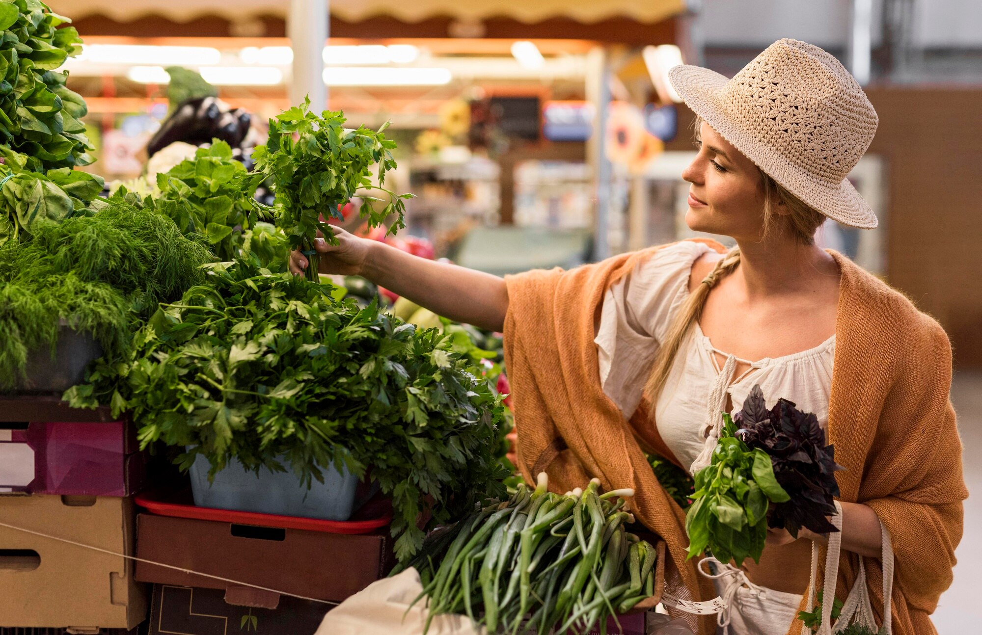 Hierbas medicinales mexicanas en mercado
